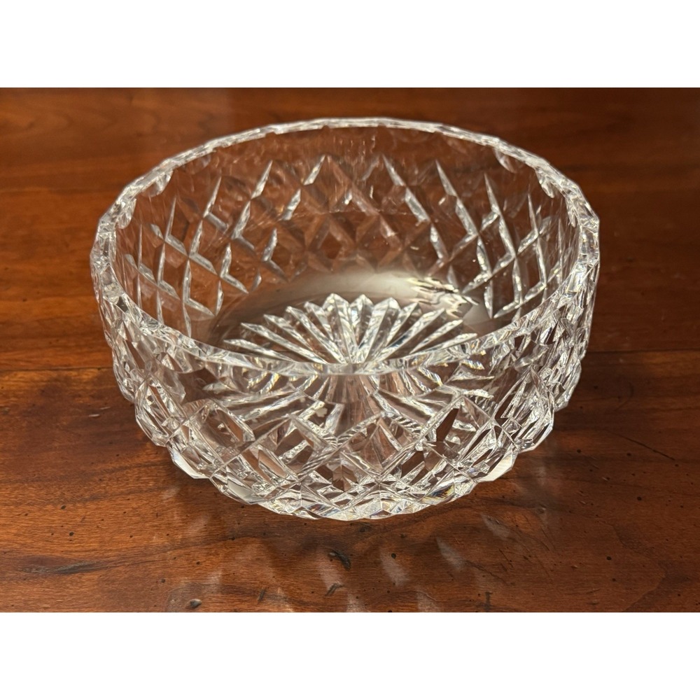 Canterbury by Ceska 6"‎ Crystal Bowl Diamond Pineapple Cut Blown Glass